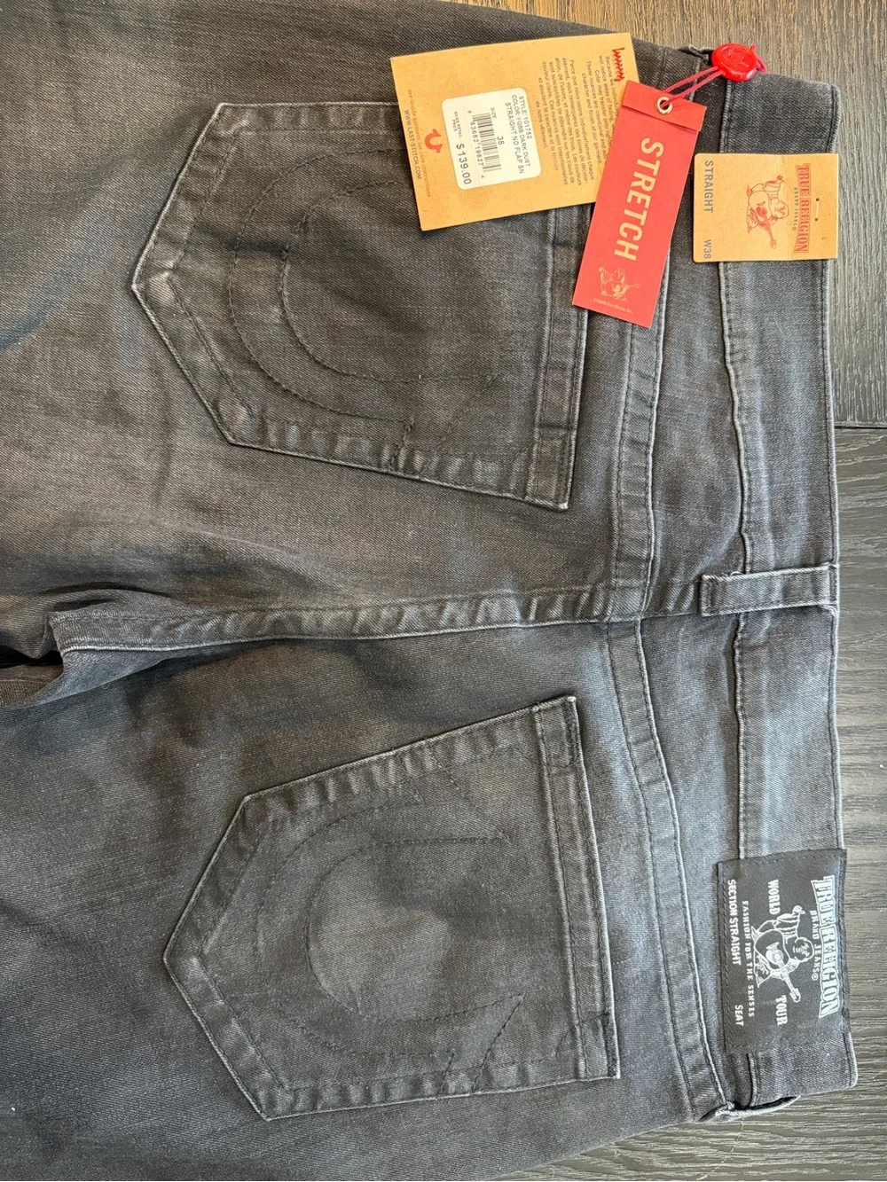 True Religion Black Straight Leg Jeans